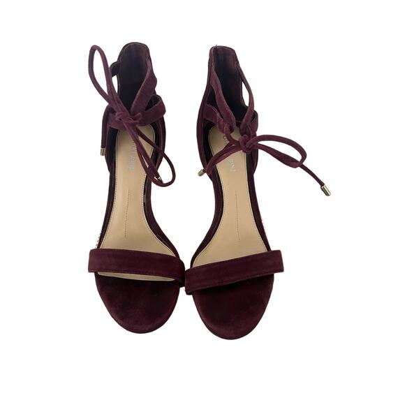 Gianni Bini burgandy Stiletto heels with ankle ties, size 7.5 M elegant, dressy - Picture 1 of 8